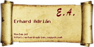 Erhard Adrián névjegykártya